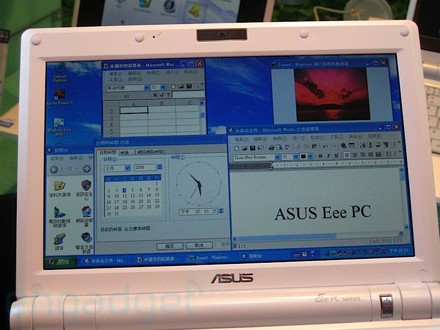 Windows XP on the 9-inch Eee PC.